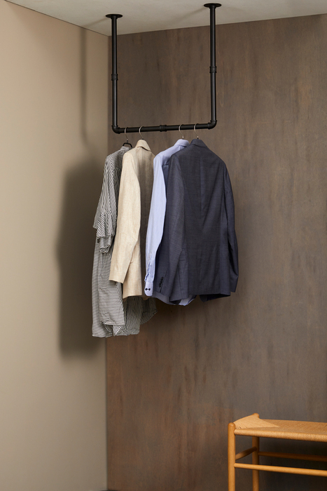 Klädstång Vägg/Tak Svart Ø25 mm Pipe System